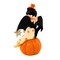Bethany Lowe 10.0 Inch Clowning Cat On Jack Halloween Figurine , Portable Halloween Decor Halloween Pumpkin